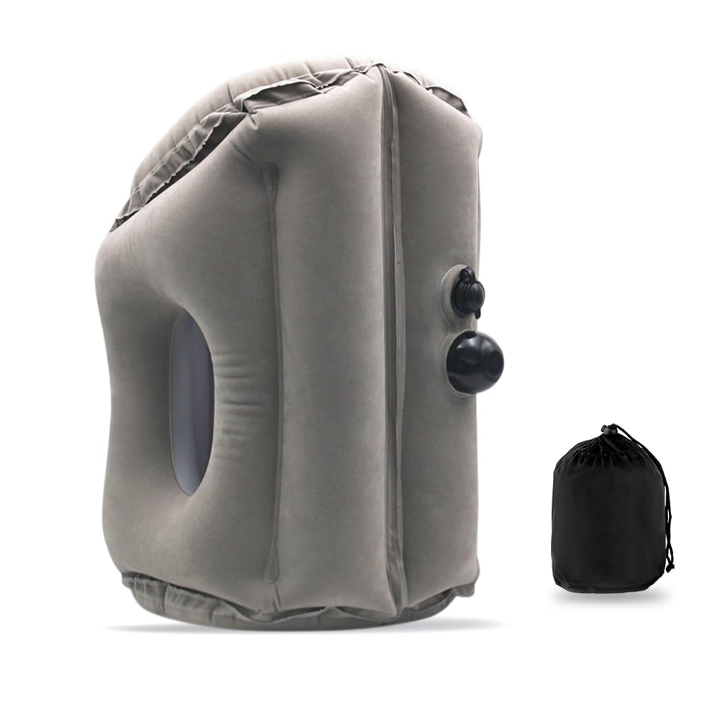 HANNEA Inflatable Travel Pillow, Inflatable Neck Air Pillow for Sleeping for Airplanes/Cars/Buses/Trains/Office Napping HANNEA Inflatable Travel Pillow, Inflatable Neck Air Pillow for Sleeping for Airplanes/Cars/Buses/Trains/Office Napping